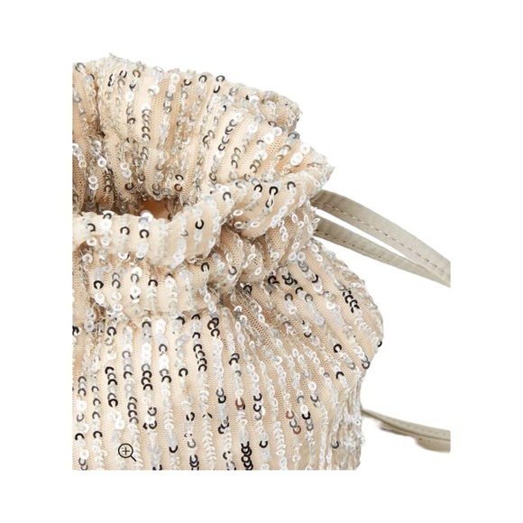 NWT silver sequin drawstring clutch purse - Picture 4 of 6